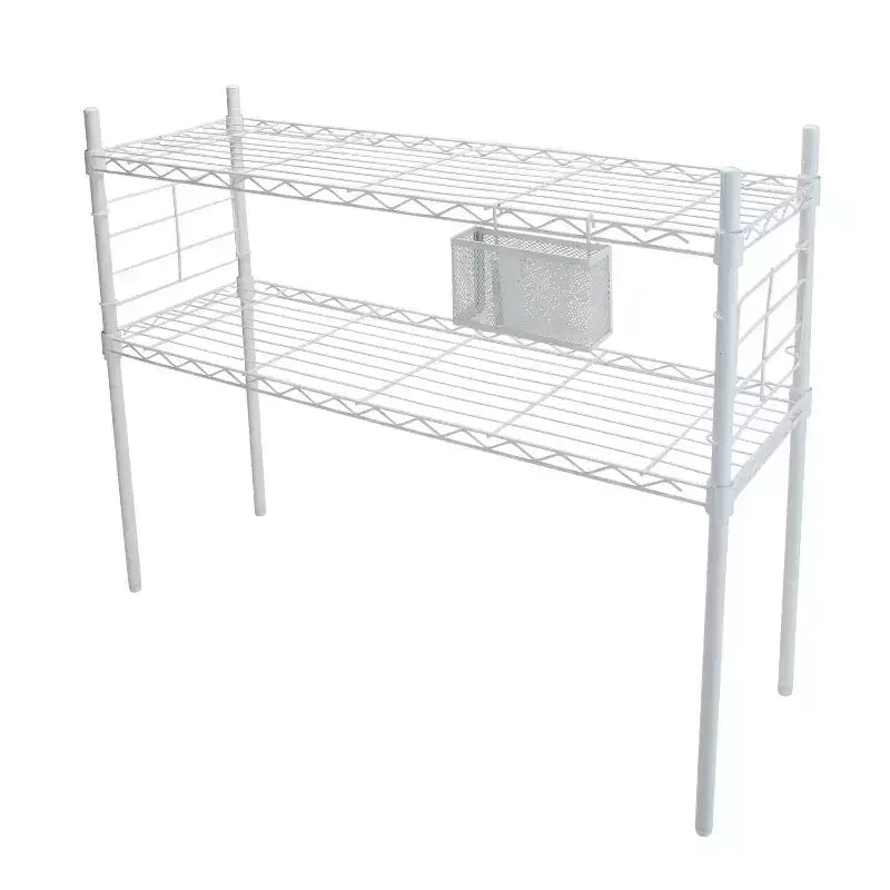 Étagère en acier à tablettes réglables Organize It All, blanc : Bibliothèque verticale à 2 tablettes, cadre en acier, hauteur 36 po, profondeur 12 po