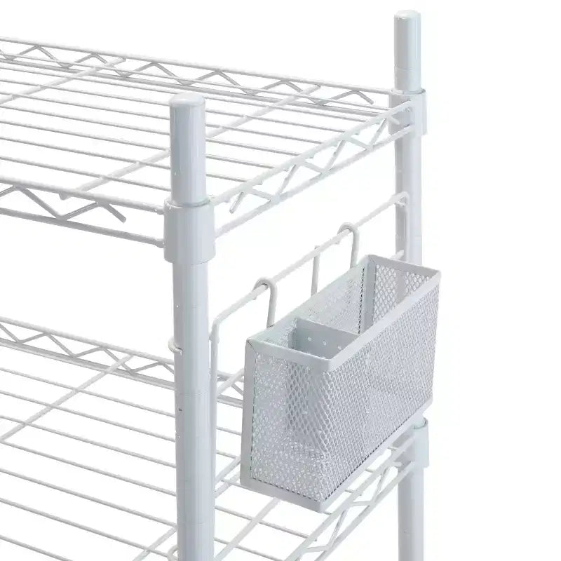 Étagère en acier à tablettes réglables Organize It All, blanc : Bibliothèque verticale à 2 tablettes, cadre en acier, hauteur 36 po, profondeur 12 po