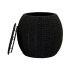 Table d'appoint avec panier de rangement en osier tressé à la main Household Essentials - 17,0 L x 17,0 l x 19,0 H