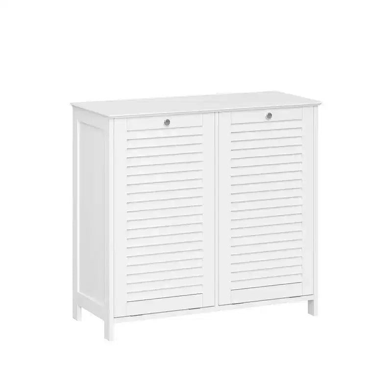 RiverRidge Ellsworth Double Tilt-Out Laundry Hamper Cabinet with Removable Cloth Storage Bag - White
