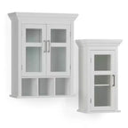 Armoire murale de salle de bain à deux portes Hayes avec niches blanches - WyndenHall