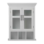 Armoire murale de salle de bain à deux portes Hayes avec niches blanches - WyndenHall