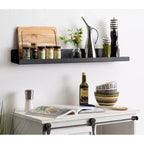 Kate & Laurel All Things Decor Étagère murale moderne en métal Mezzo de 91,4 cm, noire : à fixer au mur, aucun assemblage requis