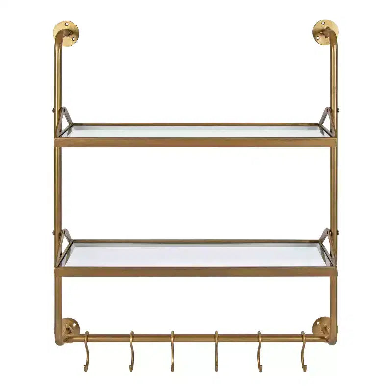 Étagère murale en métal Marit de 26 po x 31 po doré - Kate & Laurel All Things Decor