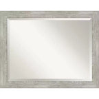 46" x 36" Dove Graywash Framed Bathroom Vanity Wall Mirror - Amanti Art: Modern Rectangle, Wood Frame, Wall Mounted