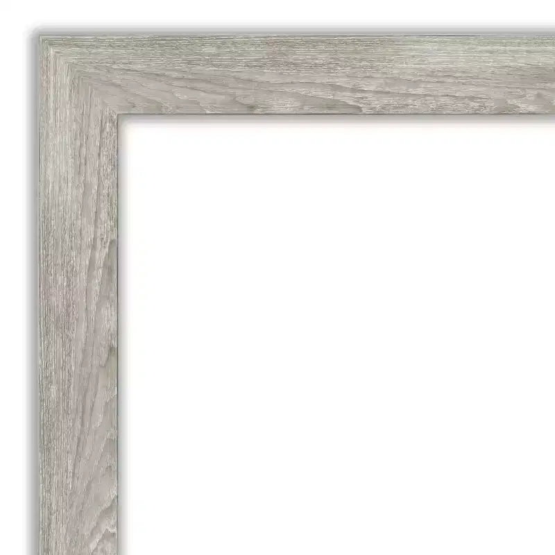 Miroir mural de salle de bain encadré gris colombe de 46 po x 36 po – Amanti Art : Rectangle moderne, cadre en bois, montage mural