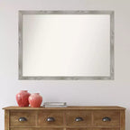 Miroir mural carré de salle de bain Dove non biseauté 41" x 30" Gris délavé - Amanti Art : Cadre en polystyrène, Fixation murale