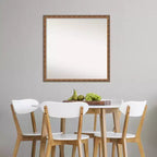 Miroir mural en bois de 71 cm x 71 cm, bronze antique, non biseauté - Amanti Art