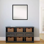 Miroir mural de salle de bain 28" x 28" sans biseau noir jais - Amanti Art : Cadre carré moderne en polystyrène, quincaillerie de montage incluse