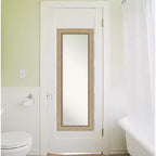 Miroir de porte plein pied Astor Champagne non biseauté de 19" x 53" - Amanti Art : Quincaillerie de montage incluse, cadre en polystyrène
