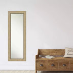 Miroir de porte plein pied Astor Champagne non biseauté de 19" x 53" - Amanti Art : Quincaillerie de montage incluse, cadre en polystyrène