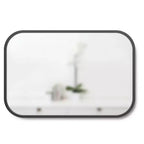 Miroir mural rectangulaire de 24 po x 36 po avec moyeu noir - Umbra : design moderne, aucun assemblage, montage mural
