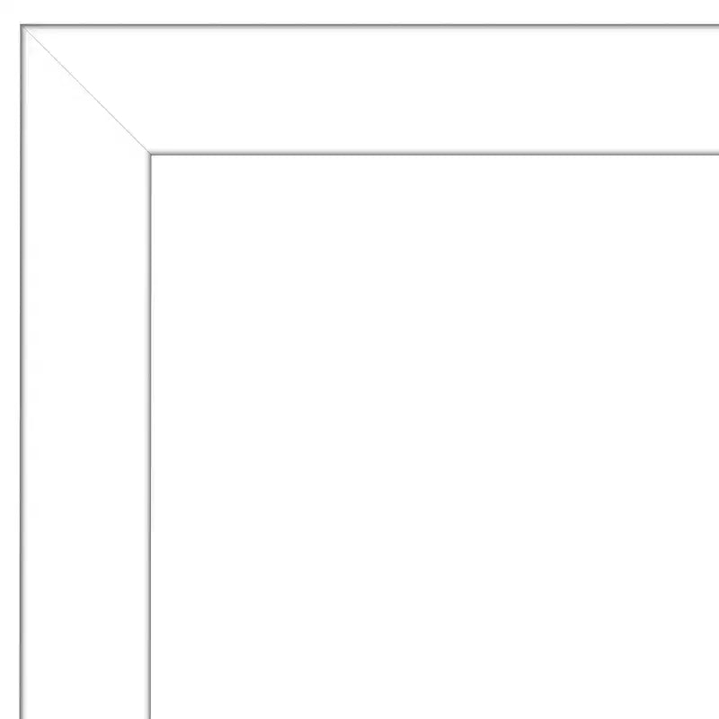 Miroir pleine longueur de 28" x 64" avec cadre en forme de coin pour poser au sol/s'appuyer, blanc - Amanti Art : style moderne, cadre en polystyrène, fixation murale