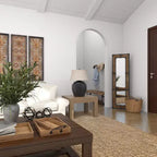 Miroir sur pied en bois rustique marron - Olivia & May : sur pied, décoratif, en bois orné, aucun assemblage requis
