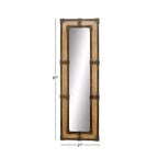 Miroir sur pied en bois rustique marron - Olivia & May : sur pied, décoratif, en bois orné, aucun assemblage requis
