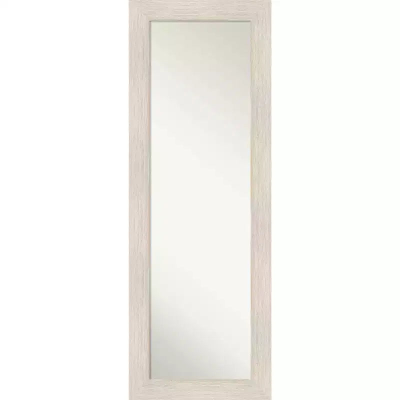 19" x 53" Hardwood Framed Full Length on the Door Mirror White - Amanti Art: Over the Door, Body, No Assembly Required