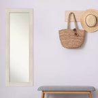 Miroir pleine longueur de 48,26 cm x 134,62 cm avec cadre en bois dur blanc à suspendre à la porte - Amanti Art : À suspendre à la porte, Corps, Aucun assemblage requis