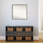 Miroir mural carré 29 po x 29 po sans biseau, gris colombe délavé - Amanti Art