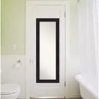 Miroir à cadre intégral Astor 19 po x 53 po à suspendre à la porte, noir - Amanti Art : Cadre en polystyrène, aucun assemblage requis