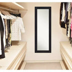 Miroir à cadre intégral Astor 19 po x 53 po à suspendre à la porte, noir - Amanti Art : Cadre en polystyrène, aucun assemblage requis