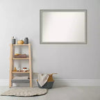 Miroir mural étroit élégant 41"x30" pour salle de bain, finition étain - Amanti Art : Quincaillerie de montage incluse