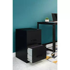 Solutions d'espace Classeur vertical à 2 tiroirs de 45,7 cm de profondeur, format Lettre, Noir : Rangement de bureau en acier, aucun assemblage requis