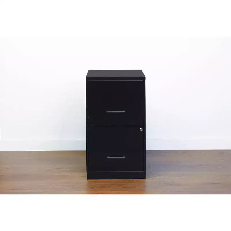 Solutions d'espace Classeur vertical à 2 tiroirs de 45,7 cm de profondeur, format Lettre, Noir : Rangement de bureau en acier, aucun assemblage requis