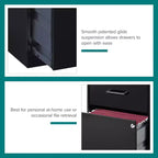Solutions d'espace Classeur vertical à 2 tiroirs de 45,7 cm de profondeur, format Lettre, Noir : Rangement de bureau en acier, aucun assemblage requis