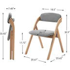 Chaises de salle à manger pliantes empilables en bois avec sièges rembourrés (lot de 4)