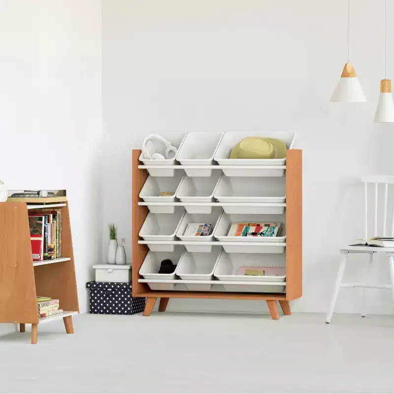 Humble Crew Morgan Bibliothèque Enfant Mid-Century 2 Étagères Bois/Blanc