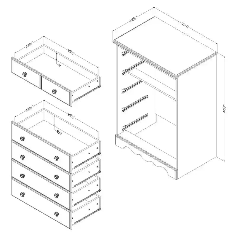 Commode à 5 tiroirs pour enfant South Shore Summer Breeze, bleu myrtille