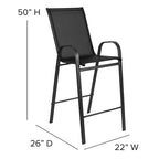 Lot de 4 tabourets de bar d'extérieur avec matériau Flex Comfort - Tabouret de terrasse