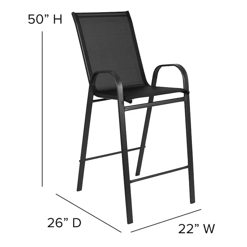 Lot de 4 tabourets de bar d'extérieur avec matériau Flex Comfort - Tabouret de terrasse