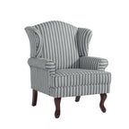 2 fauteuils d'appoint à dossier haut traditionnels, revêtus de tissu