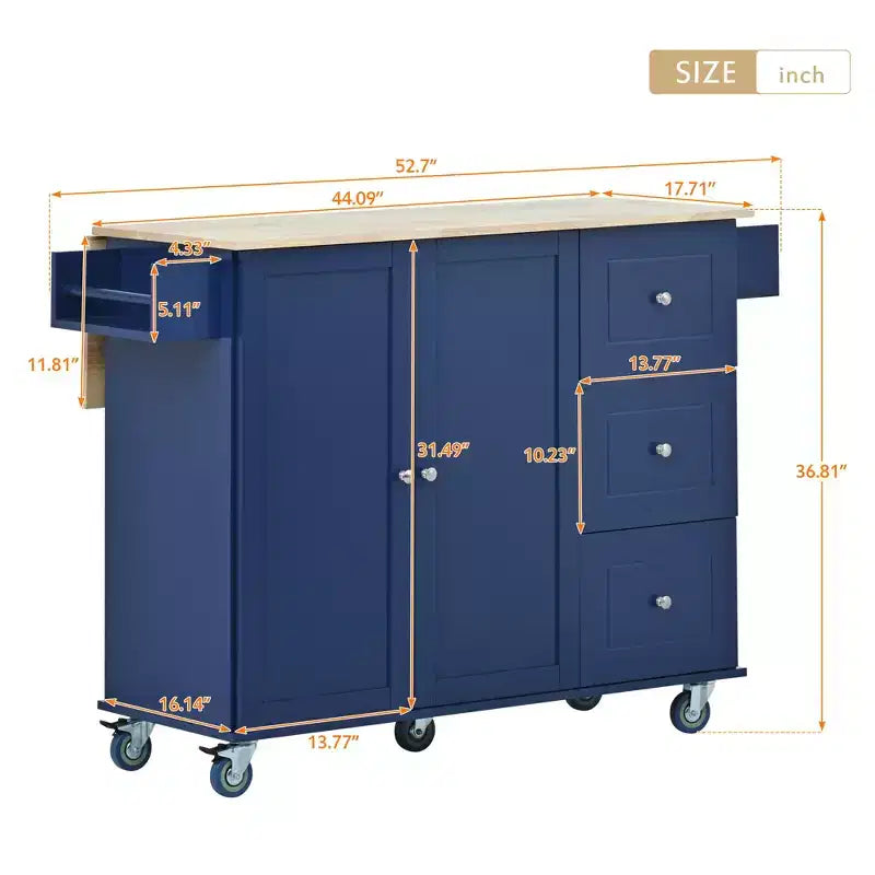 Chariot de cuisine moderne Whisen, chariot de cuisine avec étagères et tiroirs