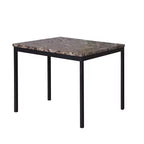 Table à manger hauteur comptoir en métal Citico de Roundhill Furniture avec plateau en faux marbre stratifié, noire