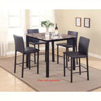 Table à manger hauteur comptoir en métal Citico de Roundhill Furniture avec plateau en faux marbre stratifié, noire