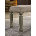 Banc rembourré Roundhill Furniture Breda avec clous décoratifs, finition gris antique
