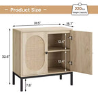 Meuble buffet en rotin Whizmax, buffet de rangement naturel avec étagères réglables, petite table d'appoint pour salle à manger, cuisine, salon, couloir