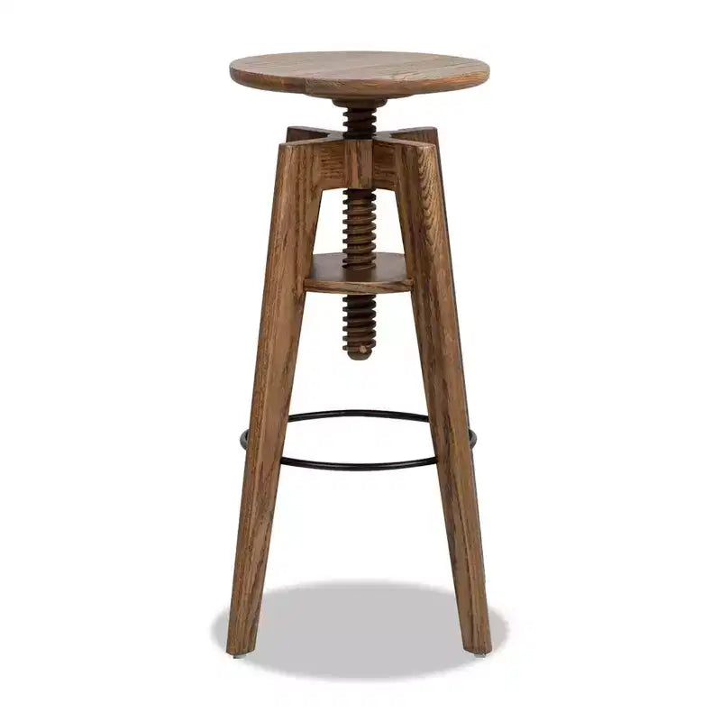 Tabouret de bar réglable en bois de chêne Spencer Minimaliste Jennifer Taylor Home, chêne brun noyer