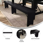 Banc pliant de style ferme Merrick Lane en pin massif, 96 x 12