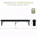 Banc pliant de style ferme Merrick Lane en pin massif, 96 x 12