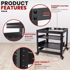 Armoire réseau 10U Pyle pour domicile/bureau avec porte verrouillable, noire