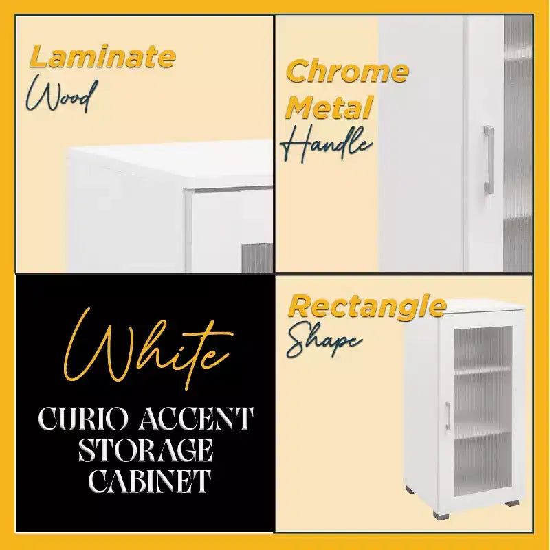 Kings Brand Furniture - Meuble de rangement d'appoint avec porte vitrée pour salon, chambre, cuisine, bureau et entrée