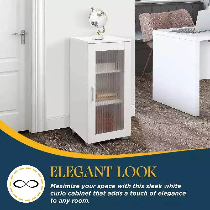 Kings Brand Furniture - Meuble de rangement d'appoint avec porte vitrée pour salon, chambre, cuisine, bureau et entrée