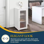 Kings Brand Furniture - Meuble de rangement d'appoint avec porte vitrée pour salon, chambre, cuisine, bureau et entrée