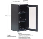 Kings Brand Furniture - Meuble de rangement d'appoint avec porte vitrée pour salon, chambre, cuisine, bureau et entrée