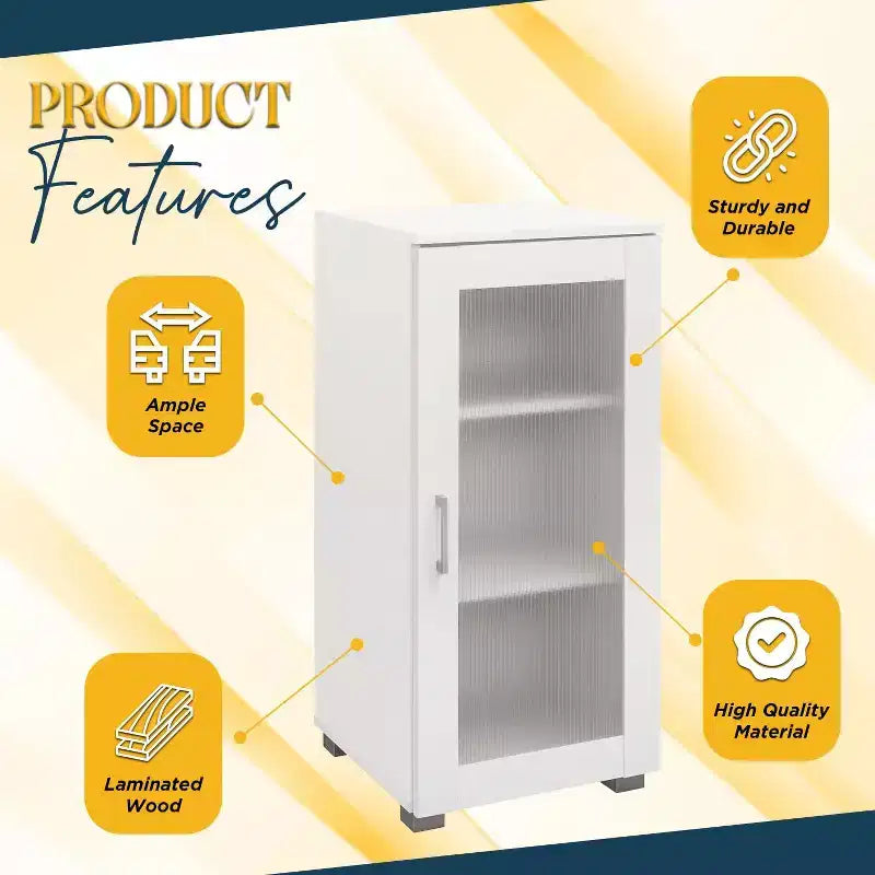 Kings Brand Furniture - Meuble de rangement d'appoint avec porte vitrée pour salon, chambre, cuisine, bureau et entrée