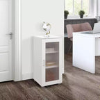 Kings Brand Furniture - Meuble de rangement d'appoint avec porte vitrée pour salon, chambre, cuisine, bureau et entrée