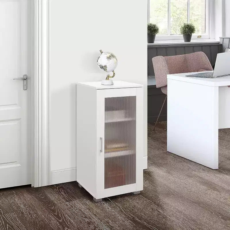 Kings Brand Furniture - Meuble de rangement d'appoint avec porte vitrée pour salon, chambre, cuisine, bureau et entrée
